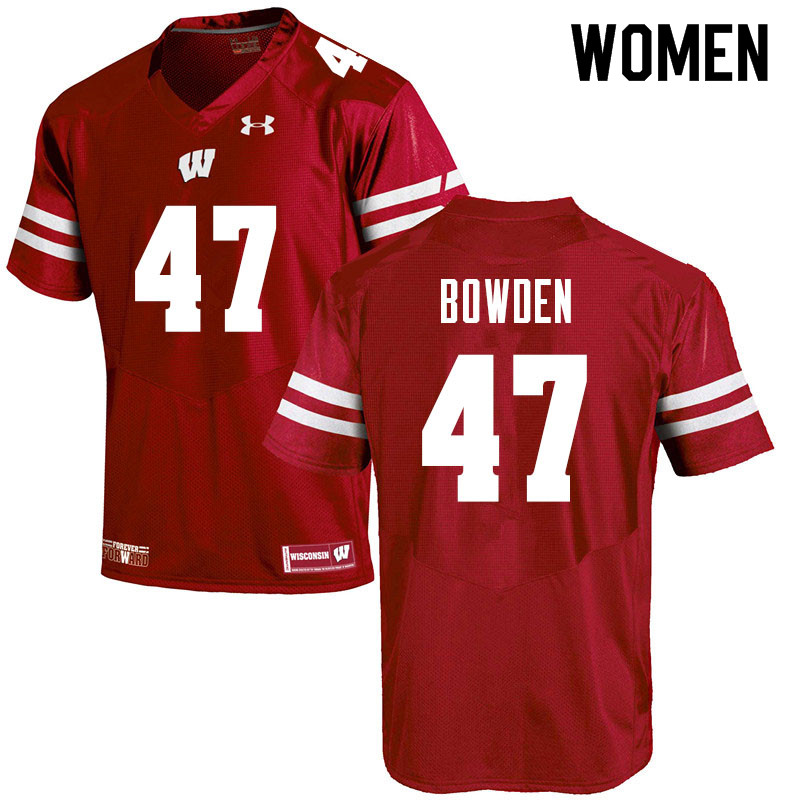 Wisconsin Badgers Women's #47 Peter Bowden NCAA Under Armour Authentic Red College Stitched Football Jersey RG40Q22MA